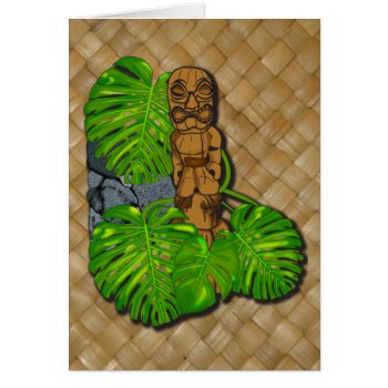 Hawaiian Tiki Lauhala Card by MoonArtandDesigns at Zazzle