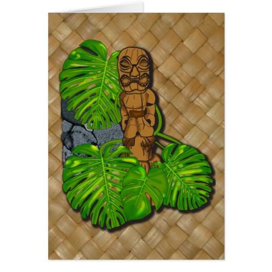 Hawaiian Tiki Lauhala Card (Front)