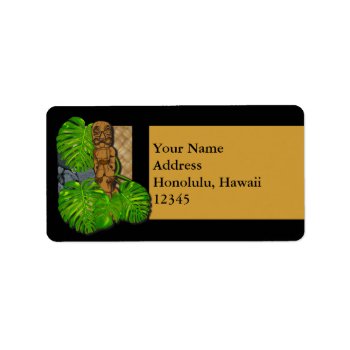 Hawaiian Tiki Lauhala Label by MoonArtandDesigns at Zazzle