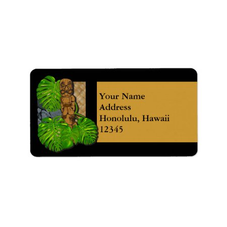 Hawaiian Tiki Lauhala Label