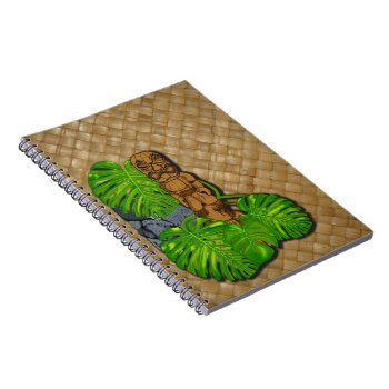 Hawaiian Tiki Lauhala Notebook by MoonArtandDesigns at Zazzle