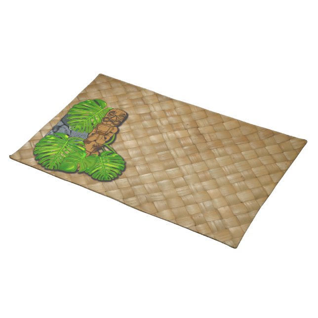 Hawaiian Tiki Lauhala Placemats (On Table)