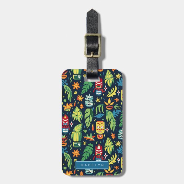 Hawaiian Tiki Luggage Tags (Front Vertical)