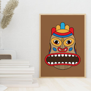 Hawaiian Tiki Mask Acrylic Print