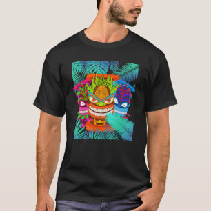 Hawaiian Tiki Mask Luau Party Polynesian Statue To T-Shirt