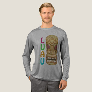 Hawaiian Tiki Mask Luau Tri-Blend Shirt