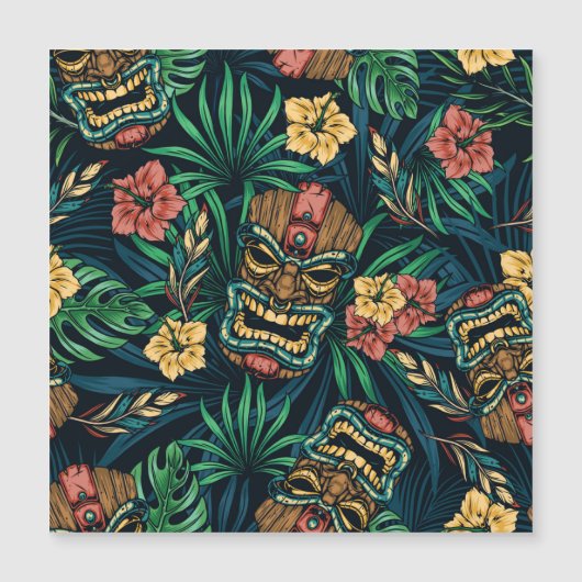 Hawaiian Tiki Mask Tropical Pattern (Front)