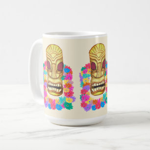 Hawaiian Tiki Mask with Lei Coffee Mug