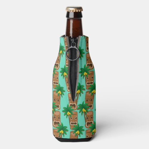 Hawaiian Tiki Repeat Pattern Bottle Cooler