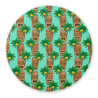 Hawaiian Tiki Repeat Pattern Ceramic Knob