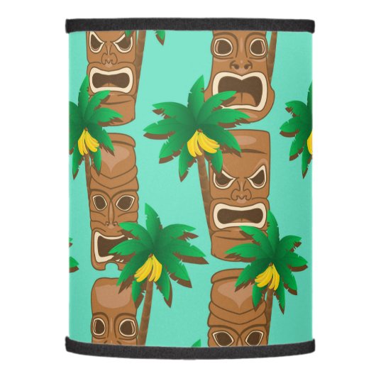 Hawaiian Tiki Repeat Pattern Lamp Shade (Left)