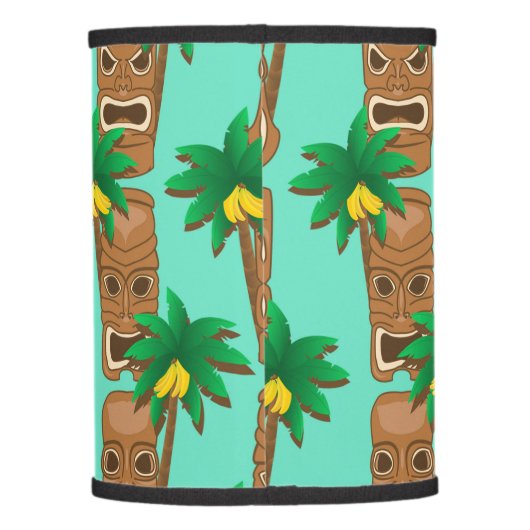 Hawaiian Tiki Repeat Pattern Lamp Shade (Back)