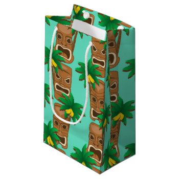 Hawaiian Tiki Repeat Pattern Small Gift Bag by WanderingWonders at Zazzle