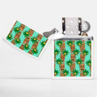 Hawaiian Tiki Repeat Pattern Zippo Lighter