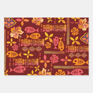 Hawaiian Tiki Wrapping Paper Sheets
