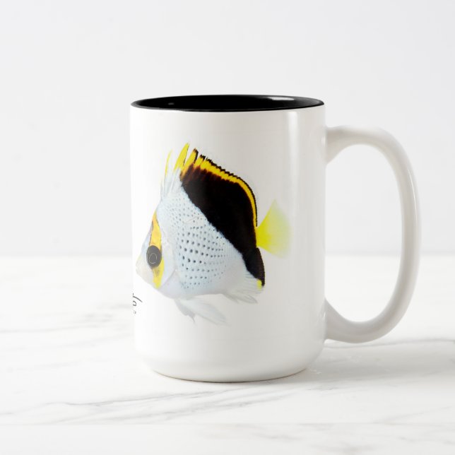 Hawaiian Tinker's Butterflyfish Two-Tone Coffee Mug (Right)