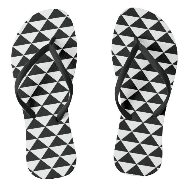 Hawaiian Tribal Tattoo Triangle Pattern Flip Flops (Footbed)