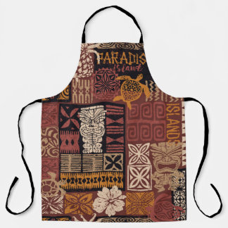 Hawaiian Tribal: Vintage Fabric Patchwork Apron