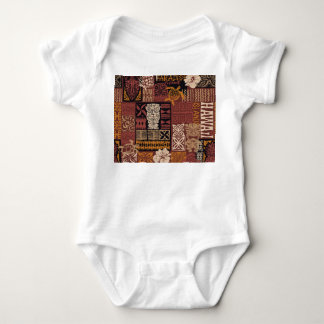 Hawaiian Tribal: Vintage Fabric Patchwork Baby Bodysuit