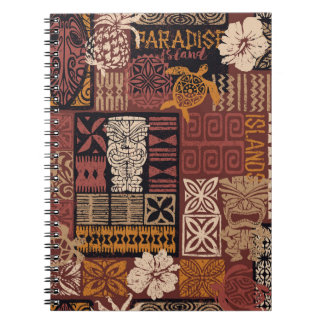 Hawaiian Tribal: Vintage Fabric Patchwork Notebook