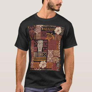 Hawaiian Tribal: Vintage Fabric Patchwork T-Shirt