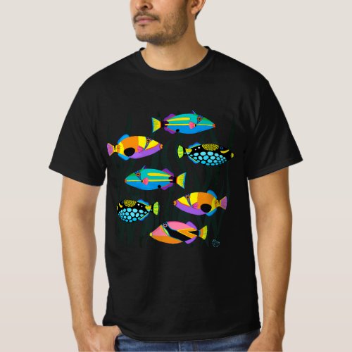 Hawaiian Triggerfish Coral Reef Tropical Fish T_Shirt
