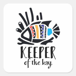 Hawaiian Triggerfish in Tropical Colors Square Sticker