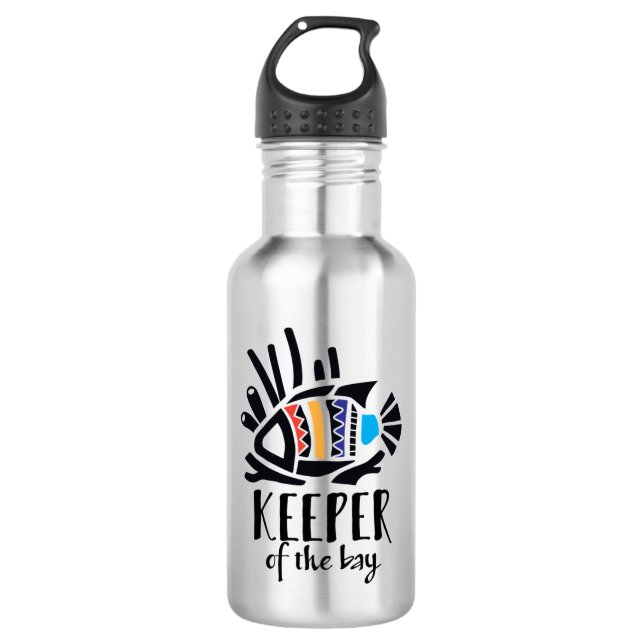 Hawaiian Triggerfish Keeper of the Bay Stainless Steel Water Bottle (Front)