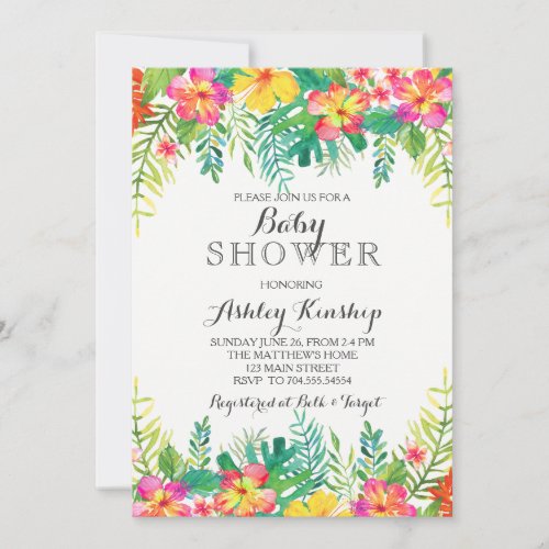 Hawaiian Tropical Baby shower invitation
