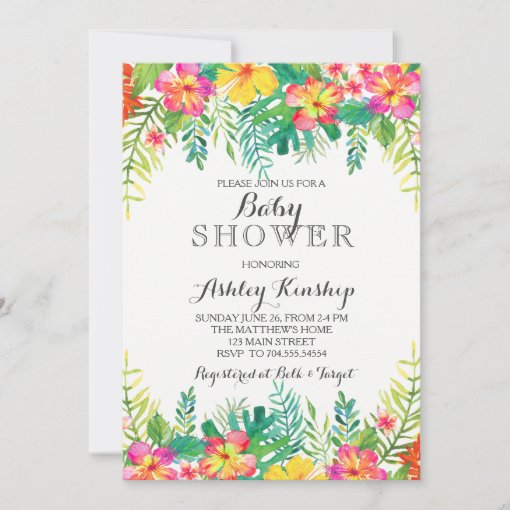 Hawaiian Tropical Baby shower invitation Zazzle