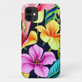 Hawaiian Tropical Blooms iPhone 11 Case