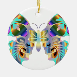 HAWAIIAN TROPICAL BUTTERFLY CERAMIC ORNAMENT