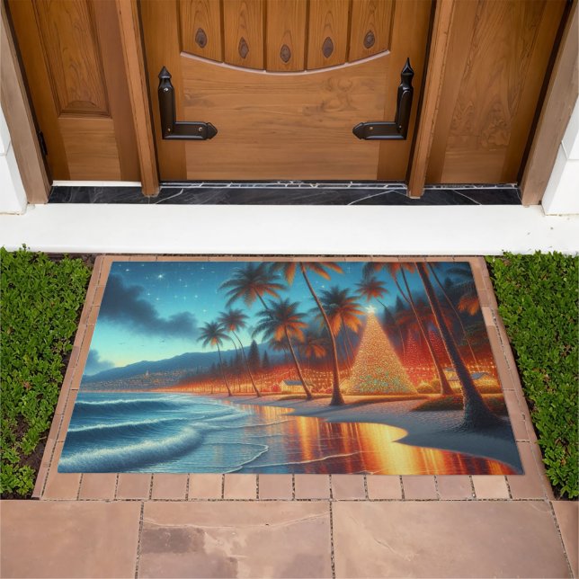 Hawaiian/Tropical Christmas  Doormat (Outdoor)