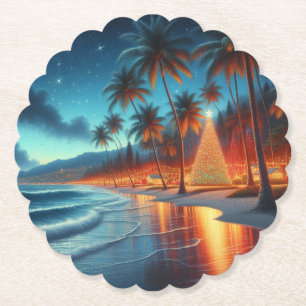 Hawaiian/Tropical Christmas  Paper Coaster