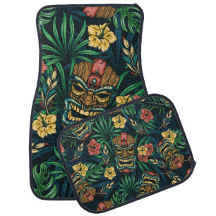 Hawaiian tropical colorful seamless pattern with t car floor mat