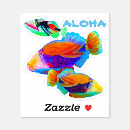 Hawaiian Tropical Fish Sticker