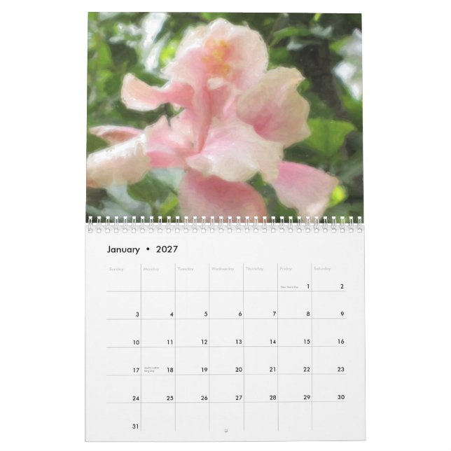 Hawaiian Tropical Flora 2015 Calendar (Jan 2027)