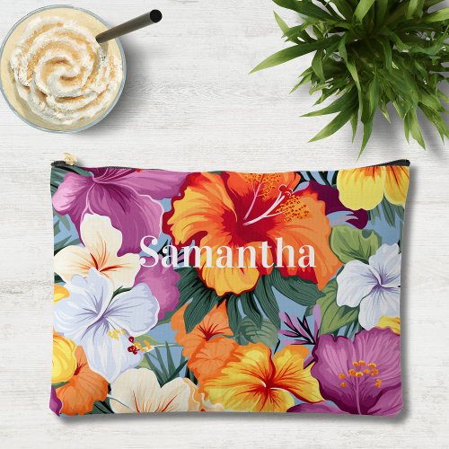 Hawaiian Tropical Floral Customized Accessory Pouch
