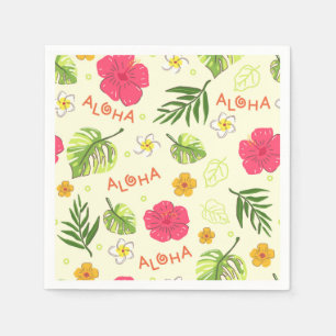 Hawaiian Tropical Floral Hibiscus Paper Napkins