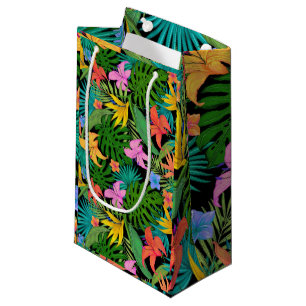 Hawaiian Tropical Floral Palm Leaves Small Gift Bag