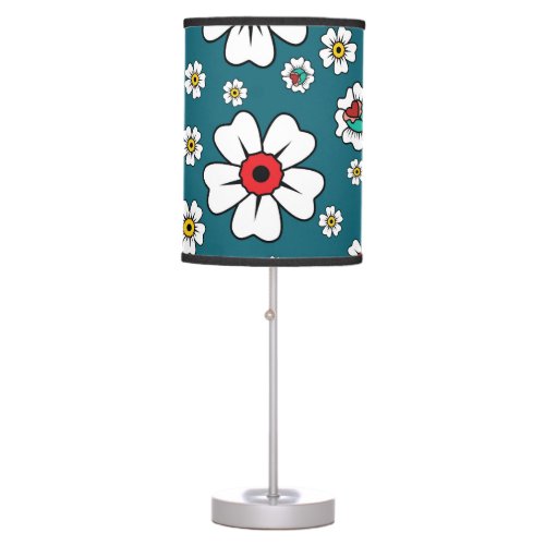 Hawaiian tropical floral wallpaper abstract desig table lamp