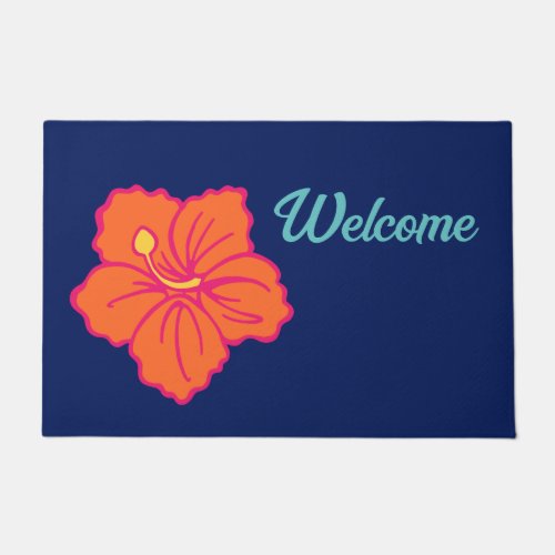 Hawaiian Tropical Flower Doormat 