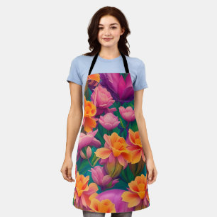 Hawaiian Tropical Flower Pattern  Apron