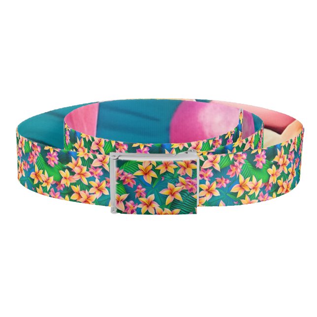 Hawaiian Tropical Flower Pattern  Belt (Coil)