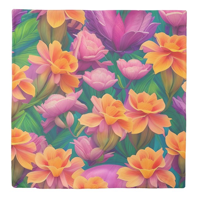 Hawaiian Tropical Flower Pattern  Duvet Cover (Front)