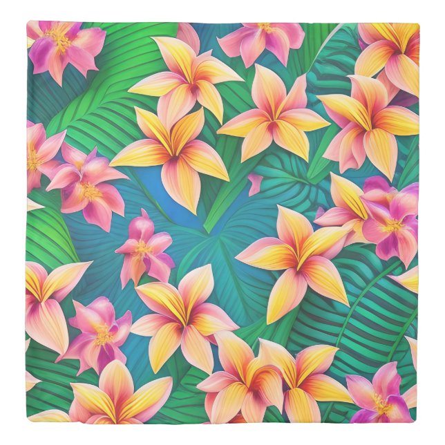 Hawaiian Tropical Flower Pattern  Duvet Cover (Front)