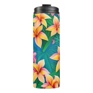 Hawaiian Tropical Flower Pattern  Thermal Tumbler