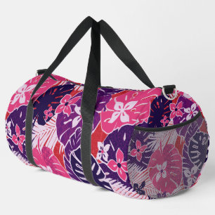 Hawaiian tropical flowers aloha print duffle bag
