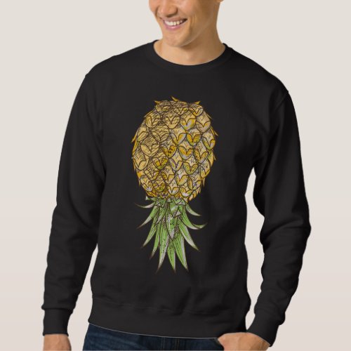 Hawaiian Tropical Fruit Vegan Upside Down Pineappl Sweatshirt