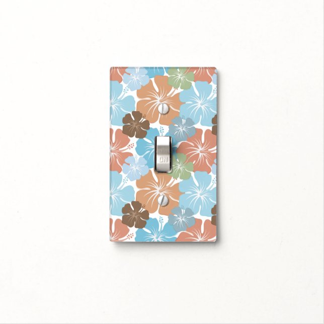 Hawaiian Tropical Hibiscus Flowers Light Switch Cover (In Situ)